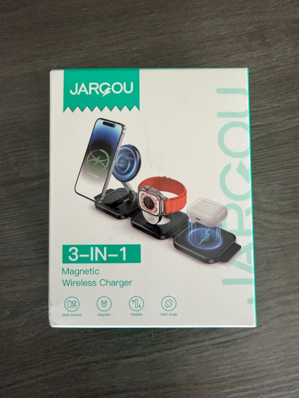 NWOT - JARGOU 3-in-1 Magnetic Wireless Charger - White